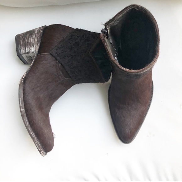 Old Gringo Brown Cow Hair Embroider Ankle Booties - Picture 4 of 9